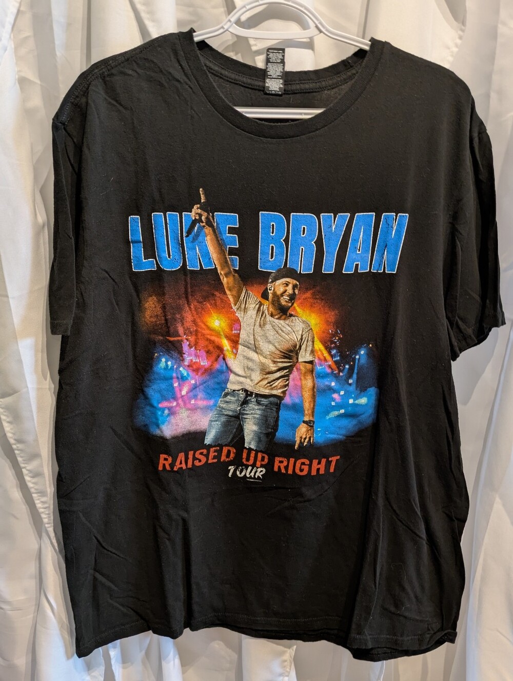 3 Luke Bryan Raised Up Right Tour 2022 Concert T-Shirt Black Men's XL